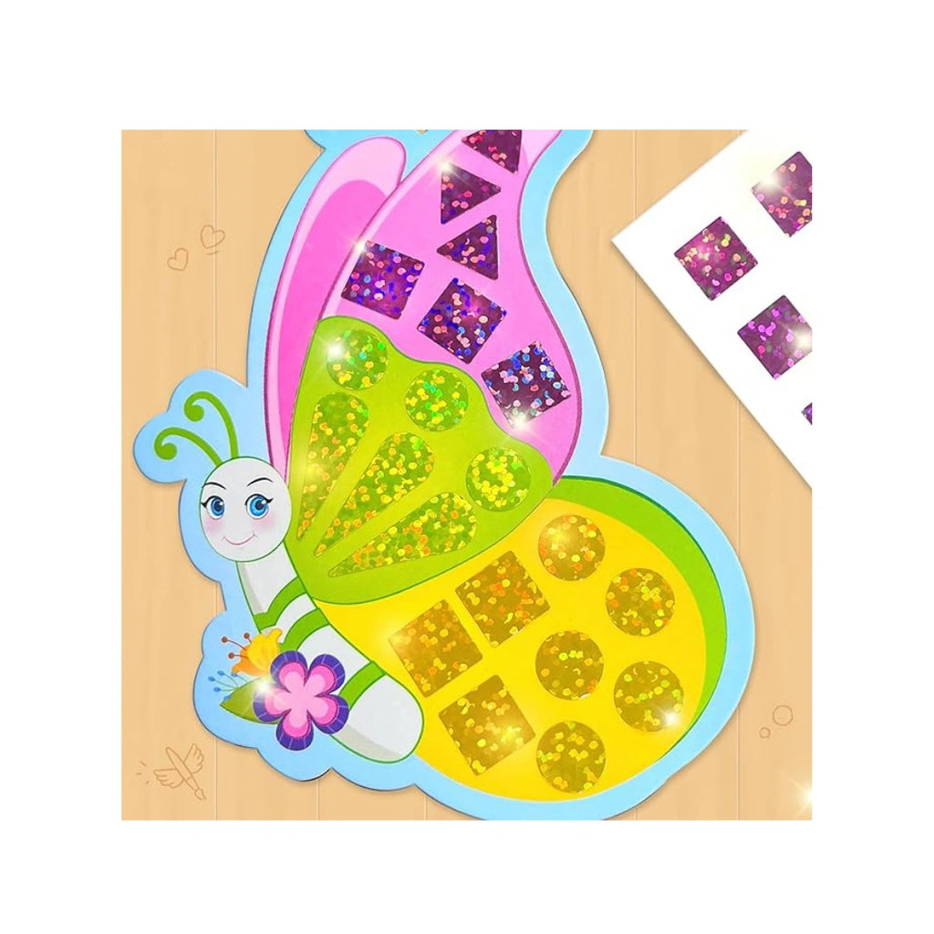 Butterfly and peacock mosaic sticker kit