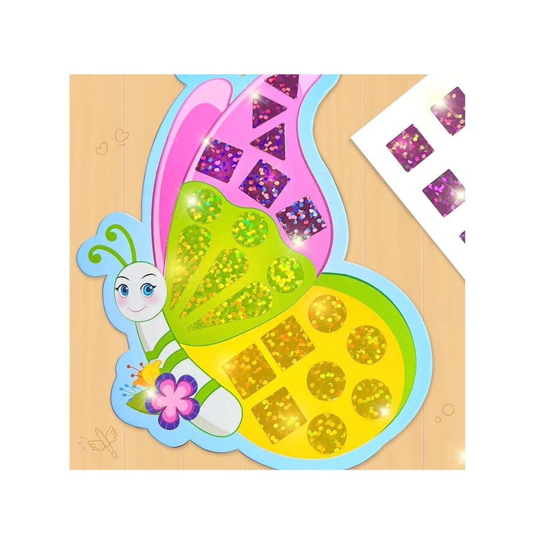 Butterfly and peacock mosaic sticker kit