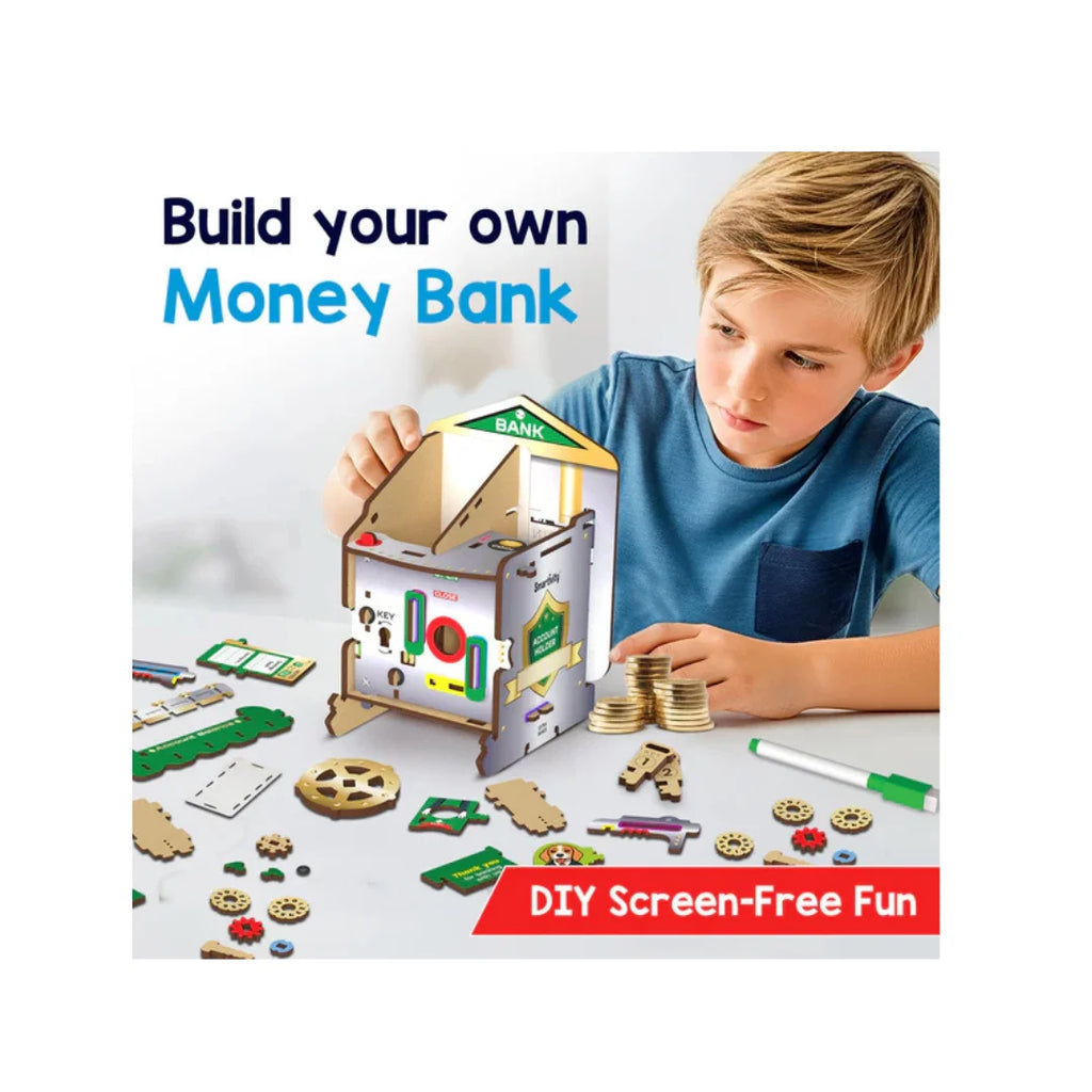 DIY Piggy Money Bank for Kids,Smart Locking System with 2 Keys,Stores Notes & Coins,Build Savings Skills in Kids (6-12 Years)