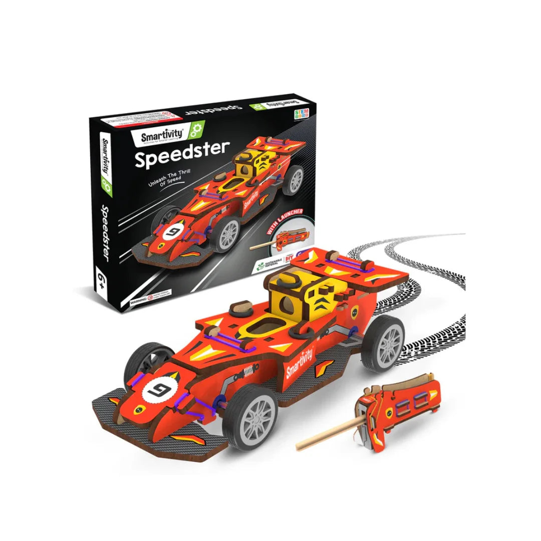 DIY Speed CAR Toy for Kids,Racing Car with Launcher,STEM Learning Car Toys (6-12 Years)