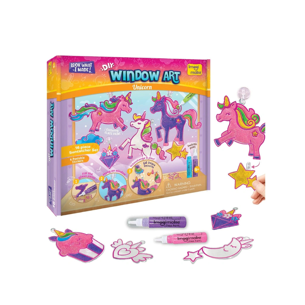 Unicorn window art glass painting 