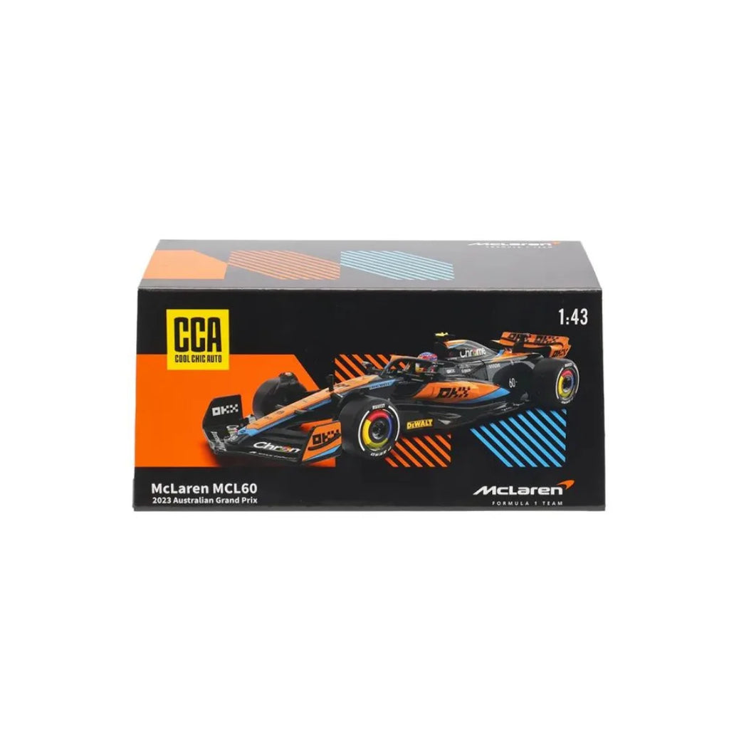 Diecast formula racing car model in display case