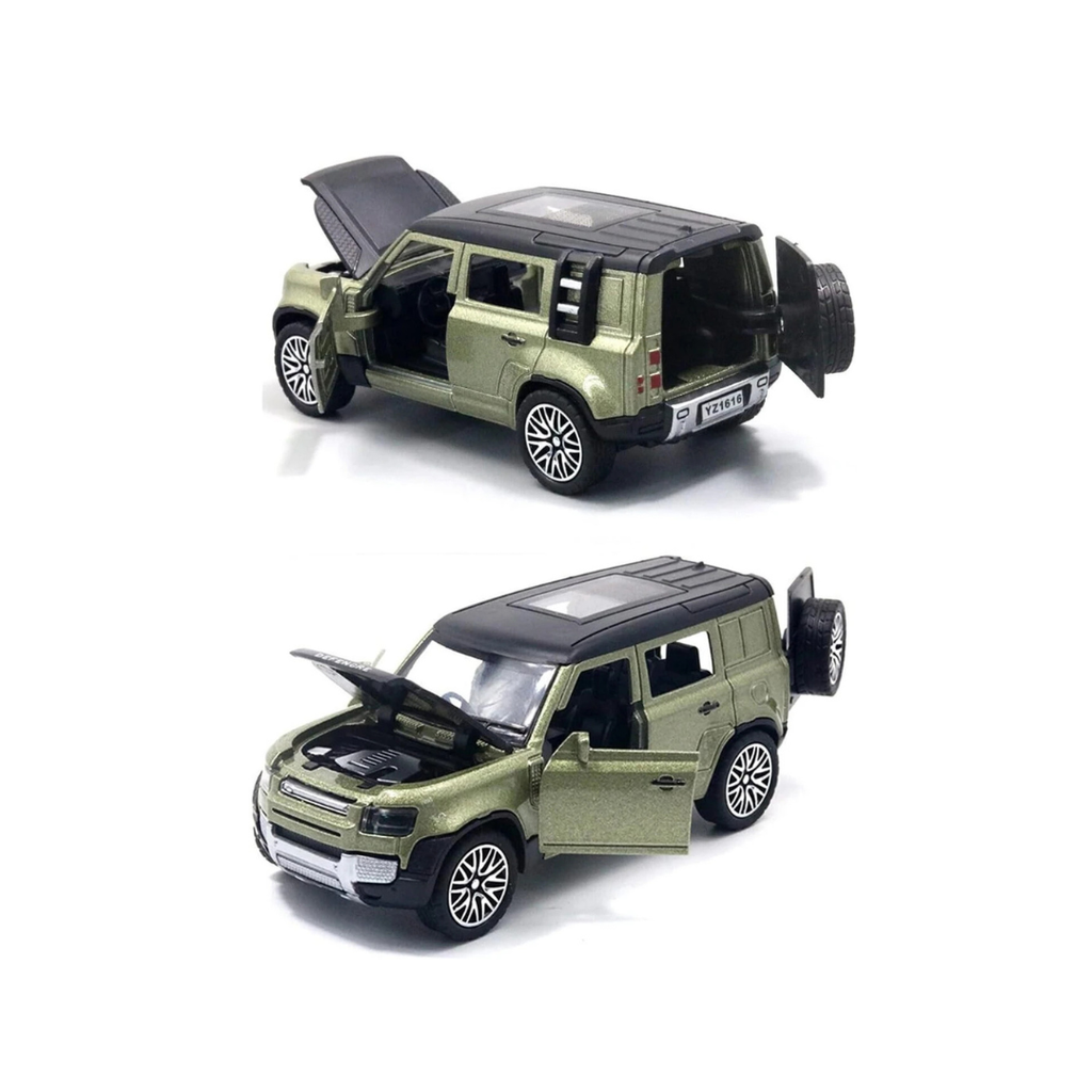 Diecast metal toy car with pull-back action
