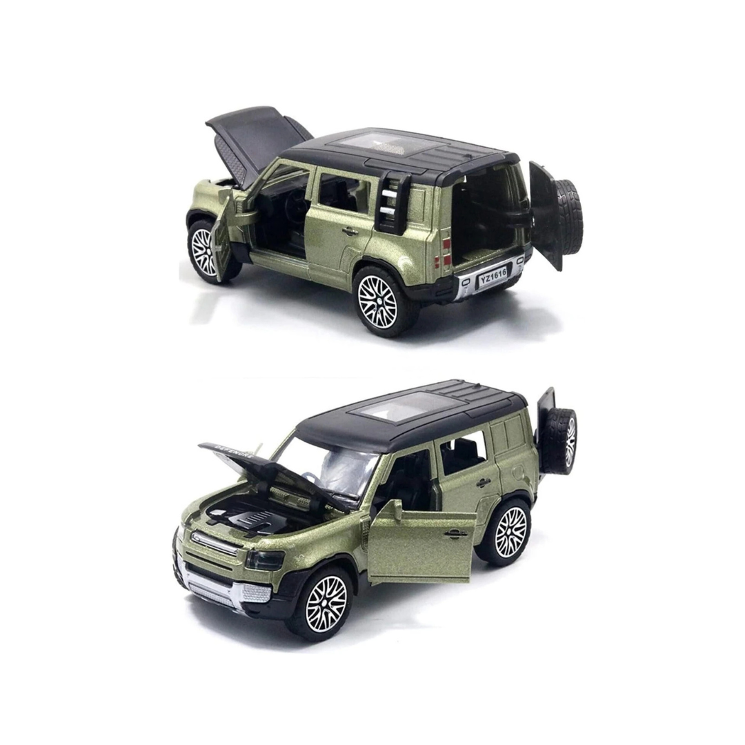 Diecast metal toy car with pull-back action