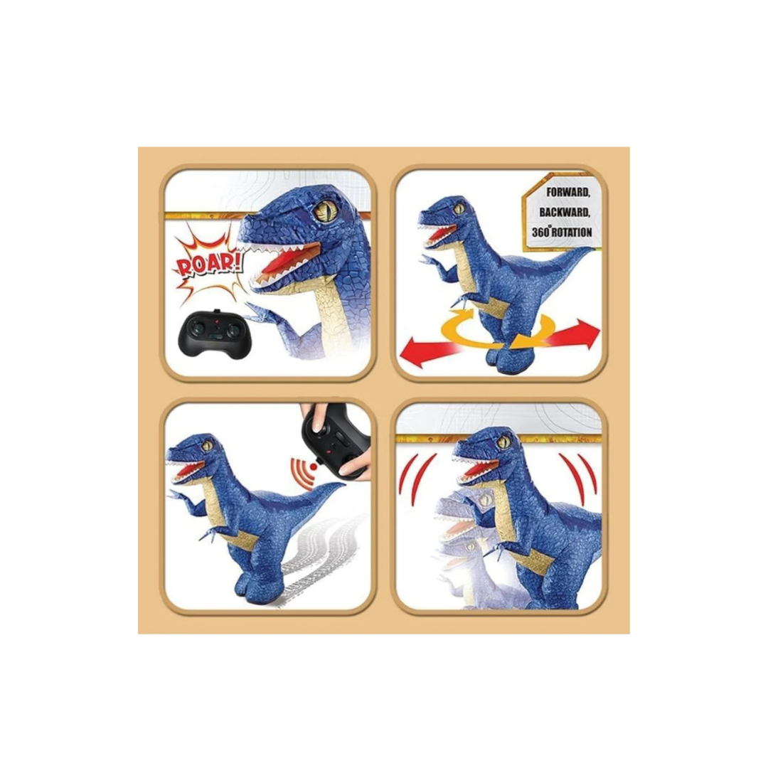 Giant Inflatable RC Dinosaur Toy – Big Remote Control Walking Dino with Lights  For Kids and Adults (4 Years+)