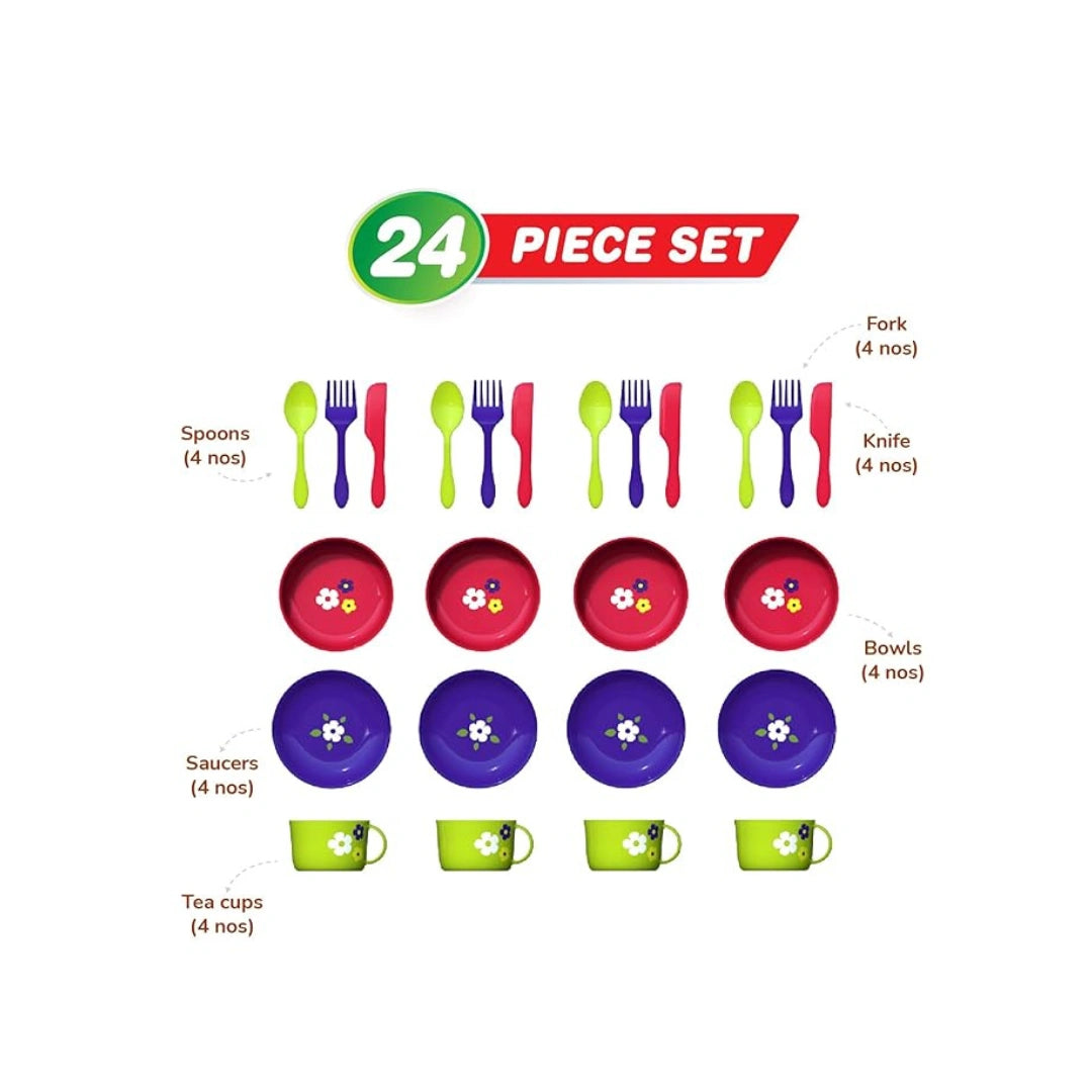 Dish Set,Toy Kitchen Play Set for Kids for Kids,High-Quality,Non-Toxic Plastic,To Improve Motor Skills,Social Interaction (3 Years+)