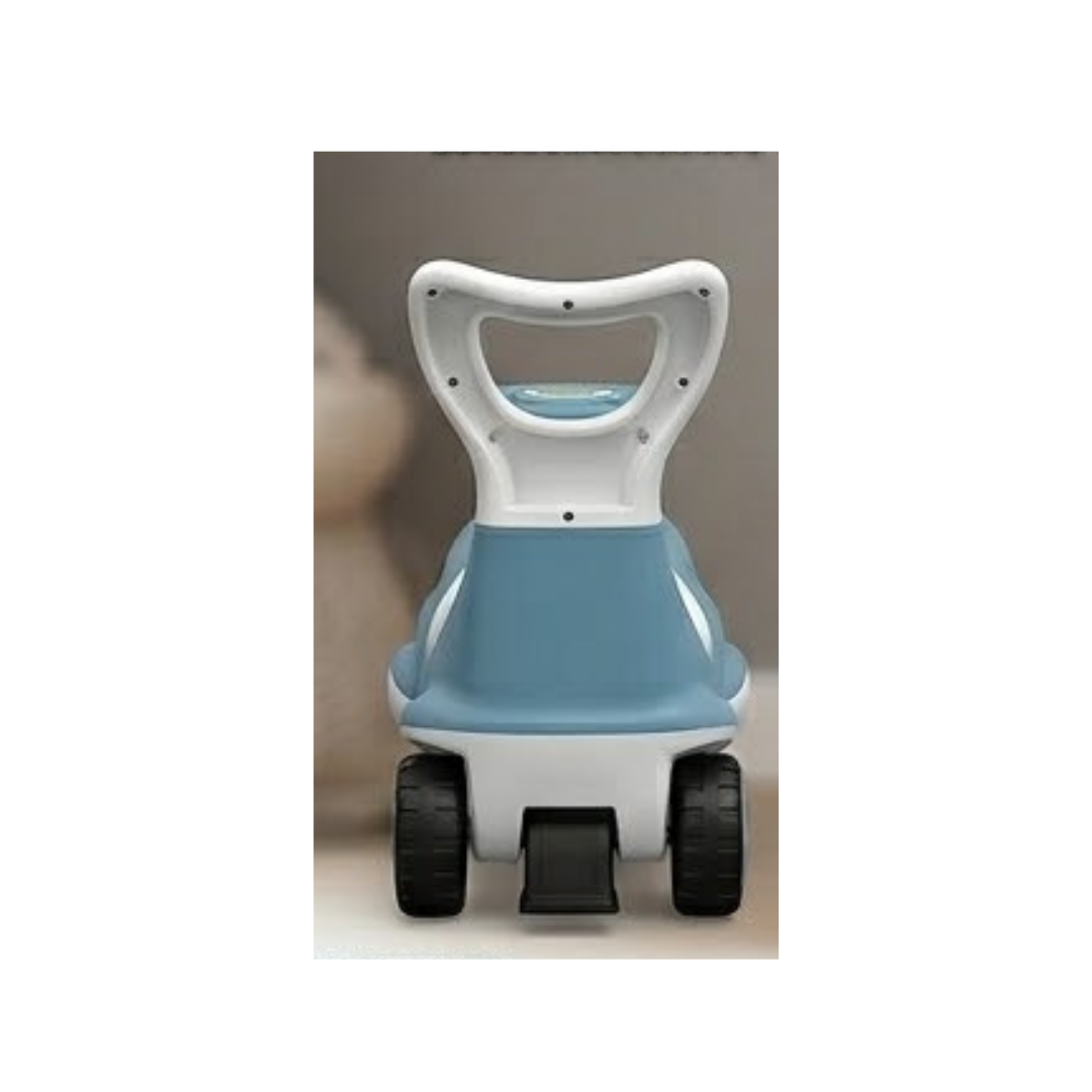 Cute dolphin ride-on toy with lights, music, and storage
