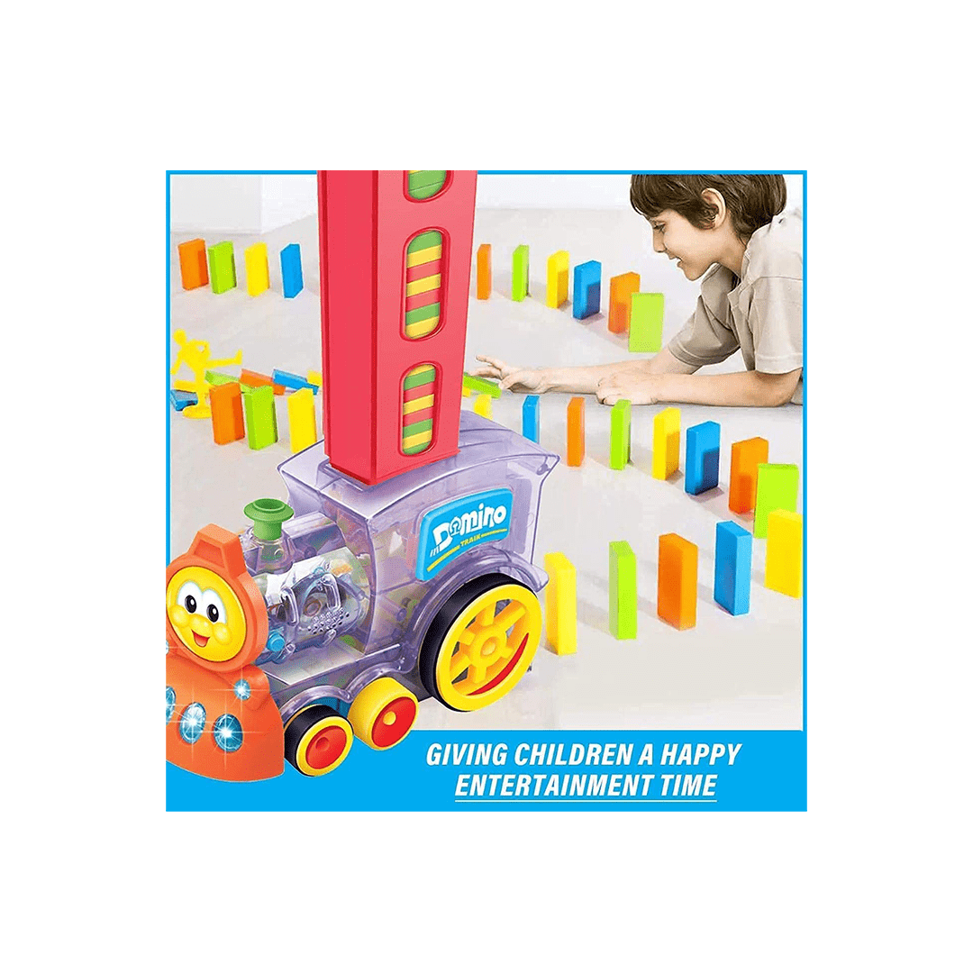 Baan Toys Toys Baan Toys Domino Toy Train Set 60 Pcs Domino Block Set, Domino Rally Train Model with Lights and Sounds Construction and Stacking Toys (3 Years+)