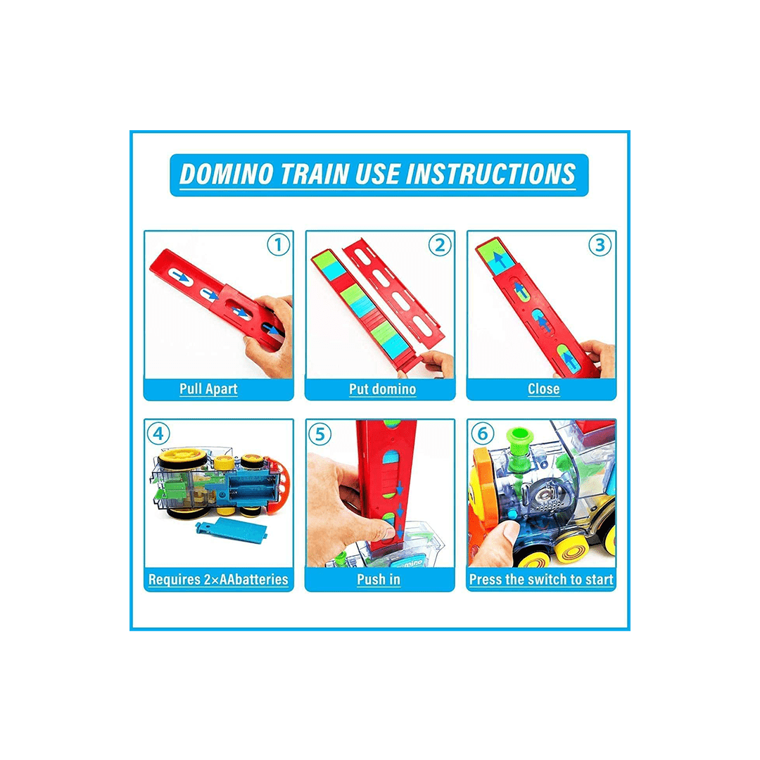 Baan Toys Toys Baan Toys Domino Toy Train Set 60 Pcs Domino Block Set, Domino Rally Train Model with Lights and Sounds Construction and Stacking Toys (3 Years+)