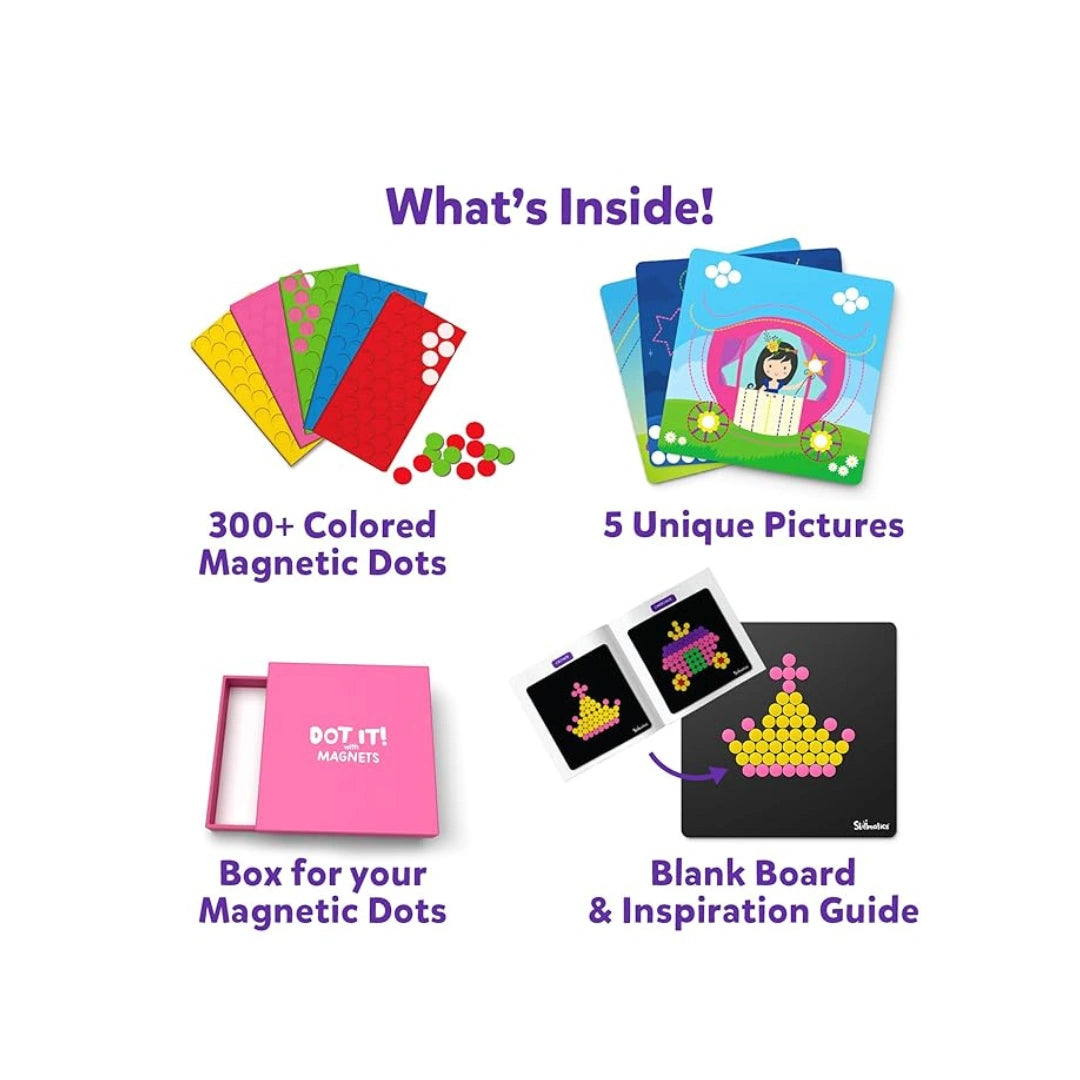 Skillmatics Dot It with Magnets Unicorns & Princesses for Children,To Improve Creativity,Focus,Fine Motor Skills,Coordination (3 Years+)