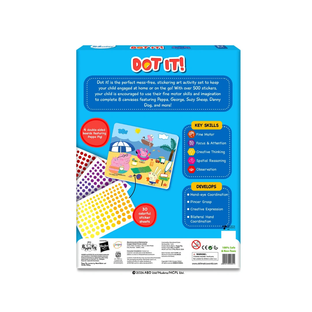 Peppa Pig sticker art activity kit for kids.