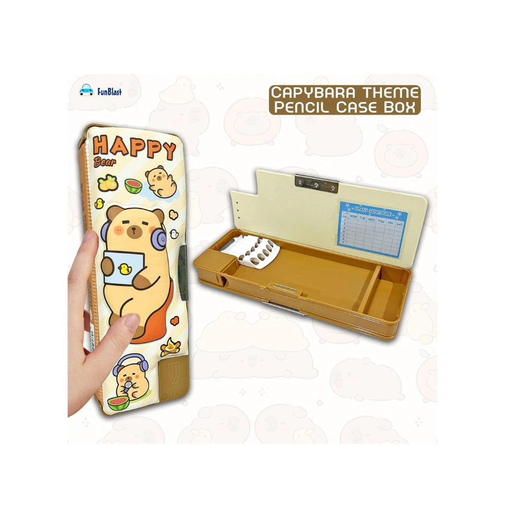 Stationery Organizer Box with Built-in Sharpener & Pen Holder