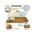 Stationery Organizer Box with Built-in Sharpener & Pen Holder
