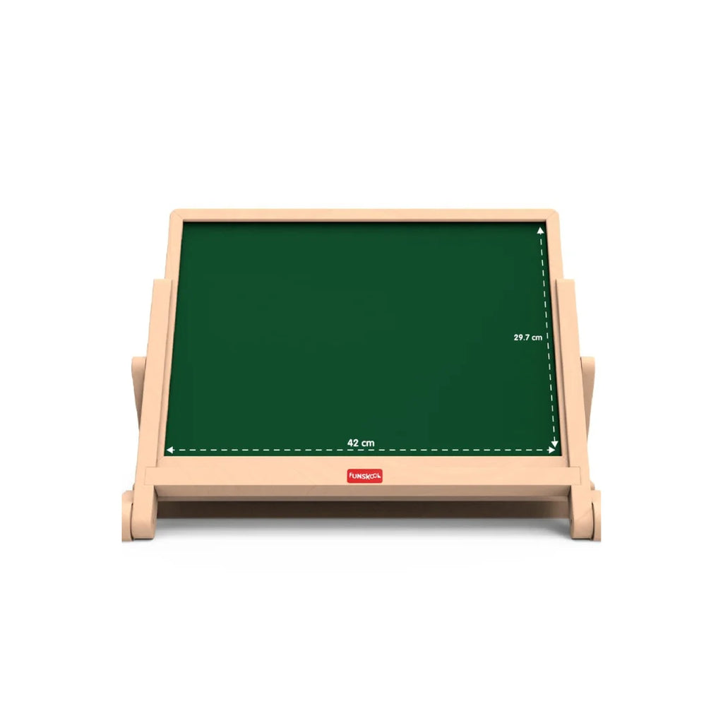 Draw N Write Desktop Magnetic Slate Slate,4in1 Double Sided Chalk Board with Alphabet & Numbers,Encourages Learning & Development,Preschool Activity Set for Kids (3 Years+)