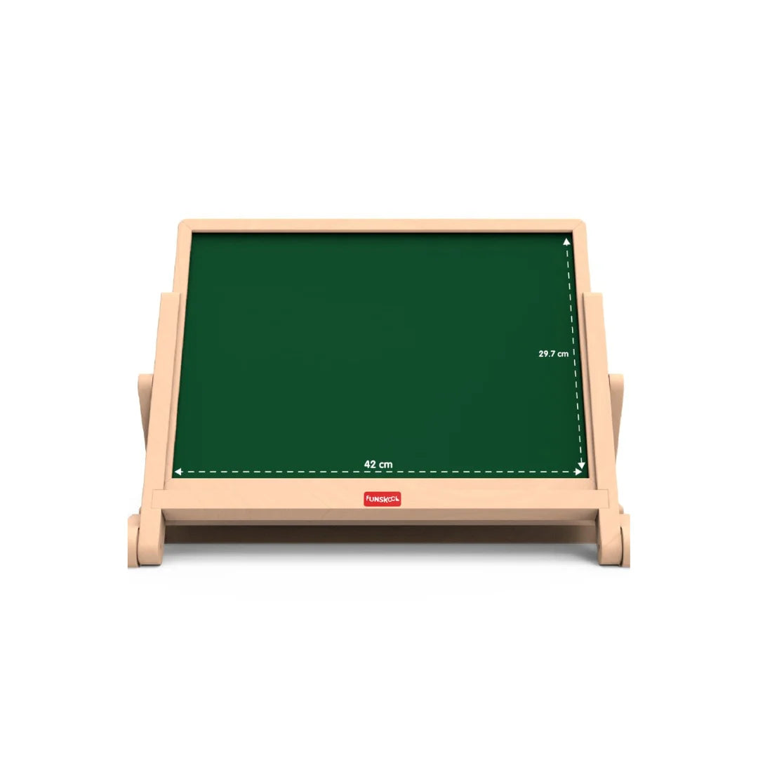 Draw N Write Desktop Magnetic Slate Slate,4in1 Double Sided Chalk Board with Alphabet & Numbers,Encourages Learning & Development,Preschool Activity Set for Kids (3 Years+)