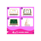 Draw N Write Desktop Magnetic Slate Slate,4in1 Double Sided Chalk Board with Alphabet & Numbers,Encourages Learning & Development,Preschool Activity Set for Kids (3 Years+)