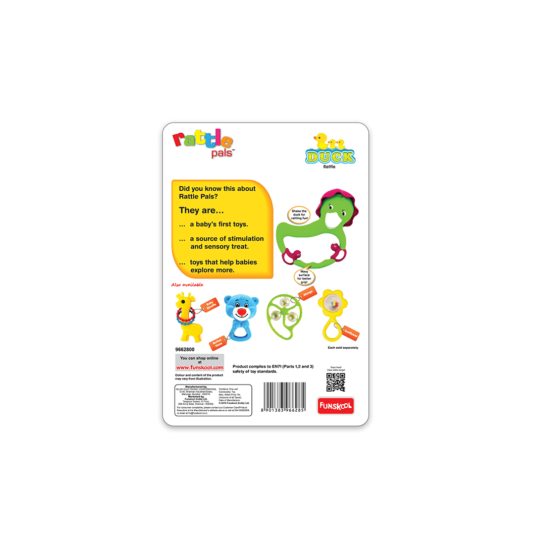 Funskool Toys Funskool Giggles Duck Teether Rattle (6 Months+)