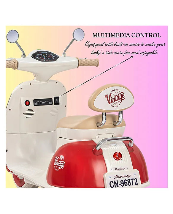 Star Vintage Vespa Battery Operated Bike for Kids, Ride on Toys Kids Bike Scooty Double Motor with Remote Control | Baby Rechargeable Battery Bike | Electric Bike for Kids (2 Years+) Color as Per Availability