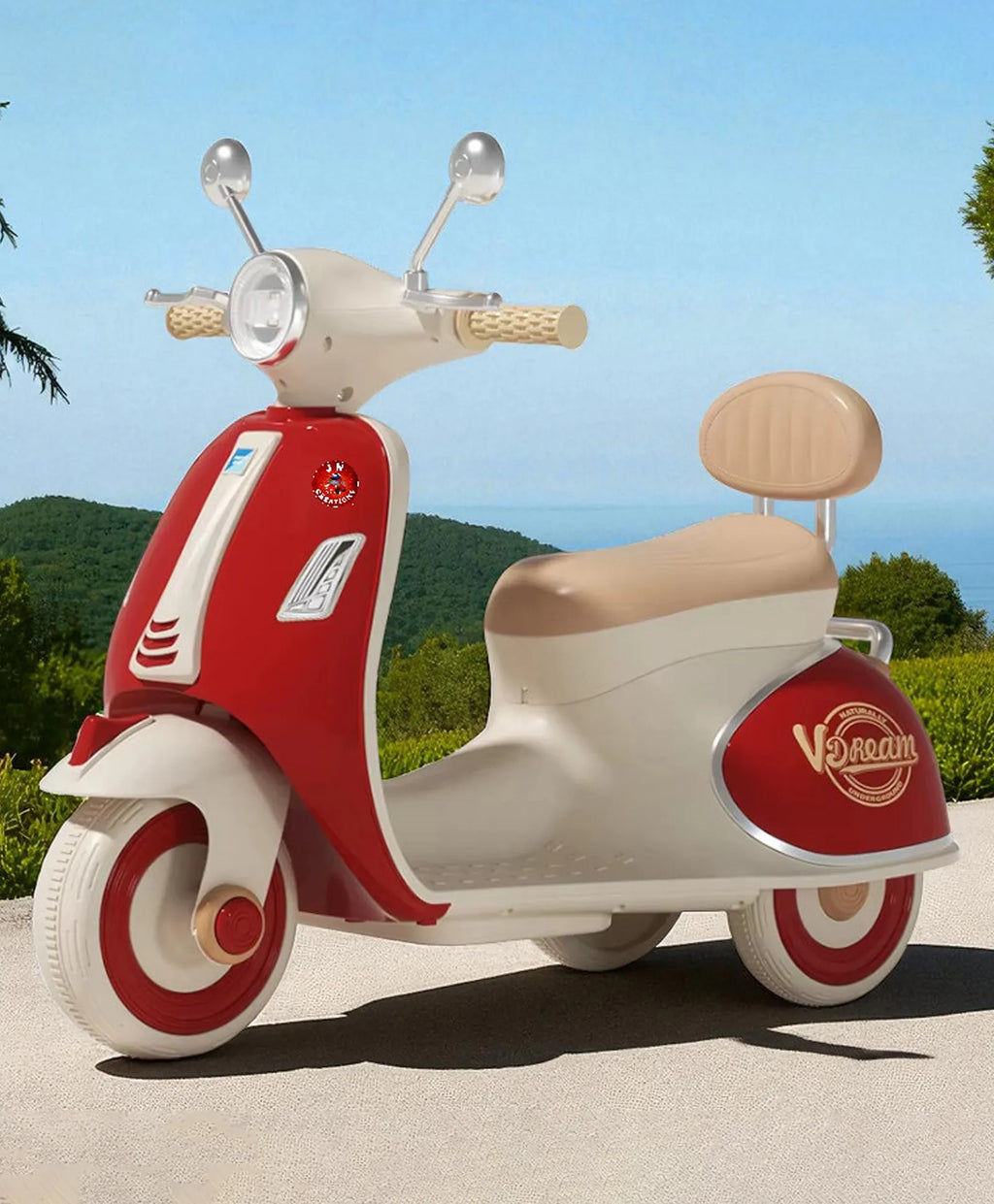 Star Vintage Vespa Battery Operated Bike for Kids, Ride on Toys Kids Bike Scooty Double Motor with Remote Control | Baby Rechargeable Battery Bike | Electric Bike for Kids (2 Years+) Color as Per Availability