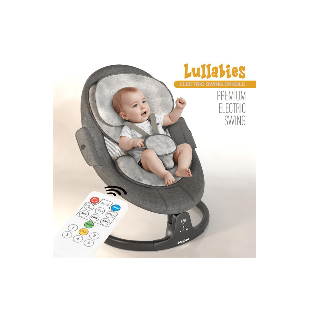 Baybee Other Gears Baybee Lullabies Automatic Electric Baby Swing Cradle with Adjustable Swing Speed, Recline and Bluetooth