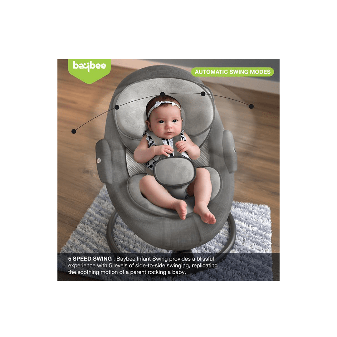 Baybee Other Gears Baybee Lullabies Automatic Electric Baby Swing Cradle with Adjustable Swing Speed, Recline and Bluetooth