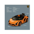Orange Lamborghini kids ride-on car