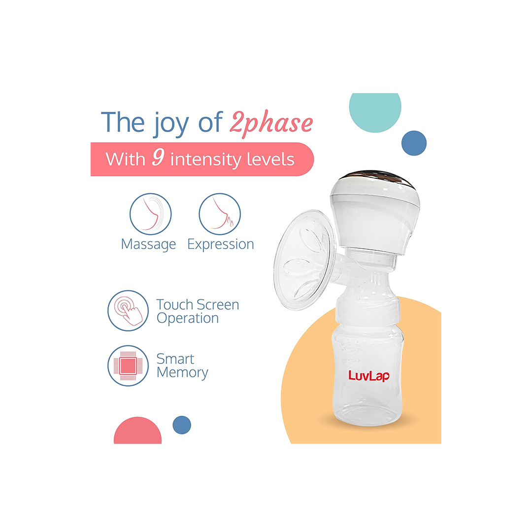 LuvLap Other Gears Luvlap Elite Electric Breast Pump with 2 Phase Pumping, Rechargeable Battery, Soft & Gentle, BPA Free