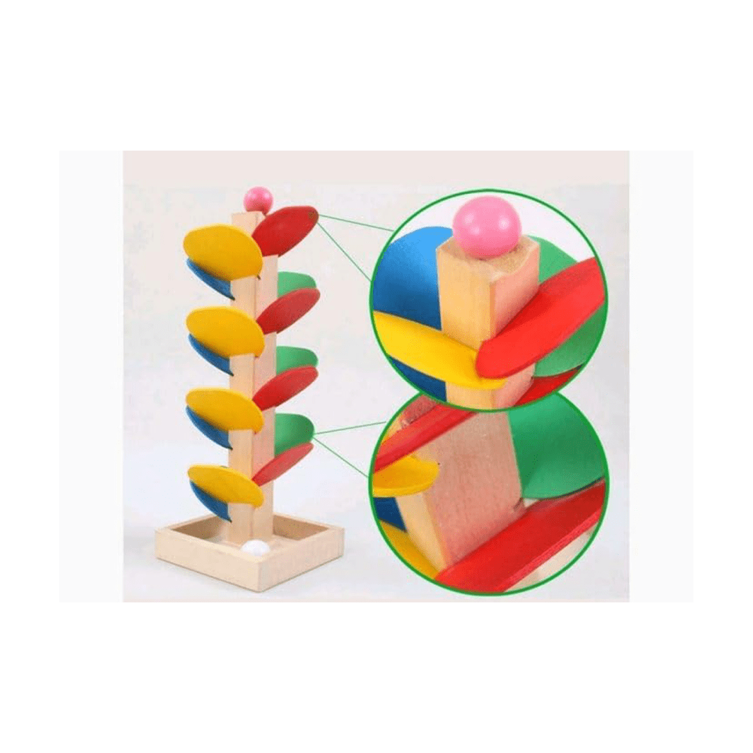 Extrokids Toys Extrokids Wooden Tower Ball Run Game - Flower (1-6 Years)