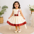 Boon Kids Girls Floral Embroidered Festive Dress For Kids