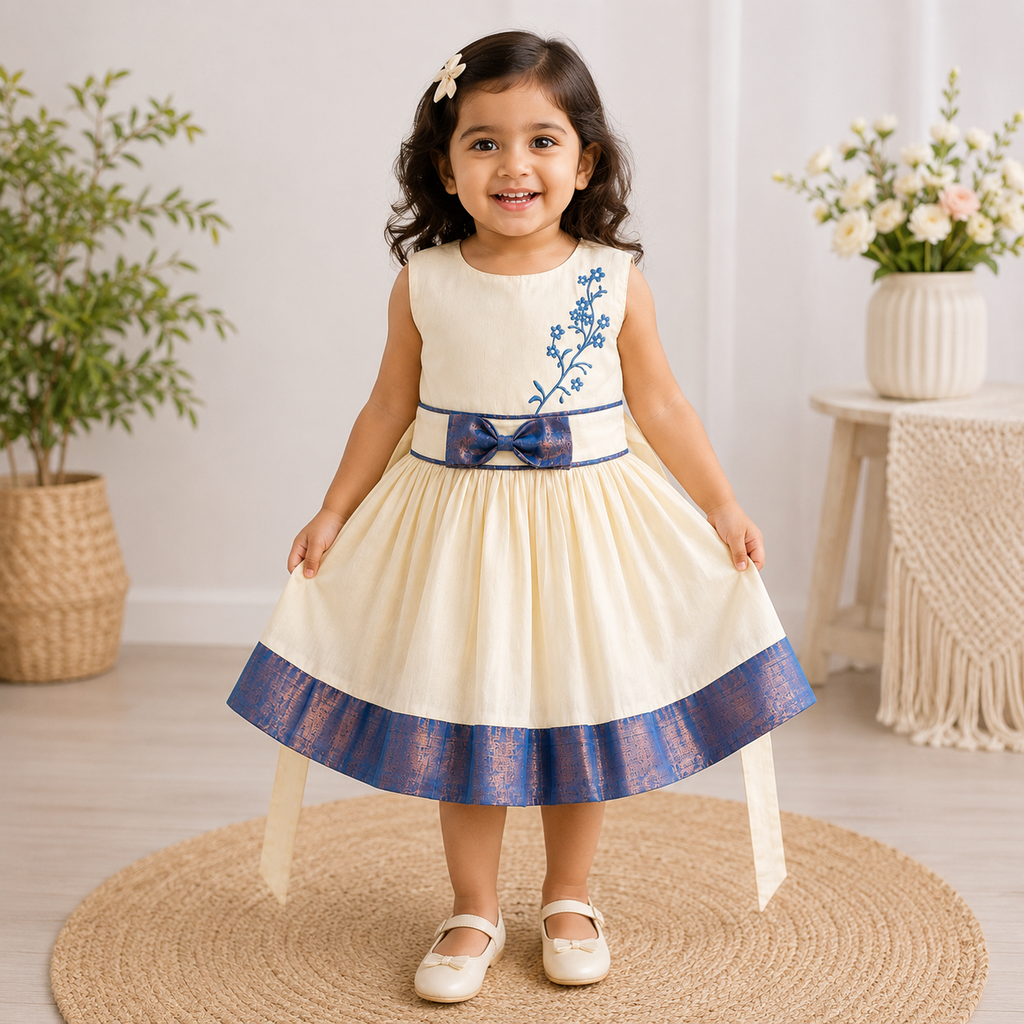 Boon Kids Girls Floral Embroidered Festive Dress For Kids