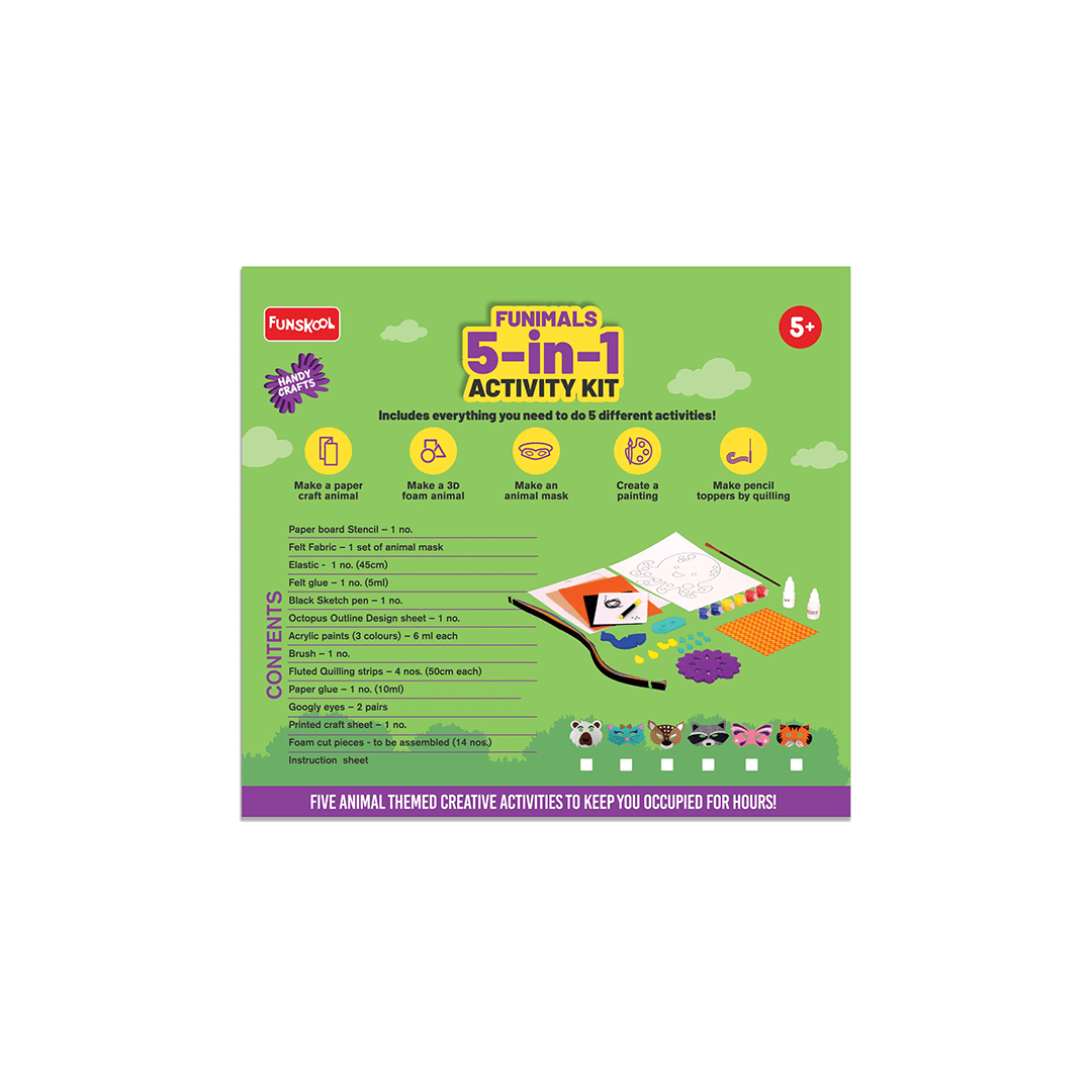 Funskool Art And Craft Kit Funskool Hanydcrafts FUNIMALS 5-in-1 Activity Kit (5 Years+)