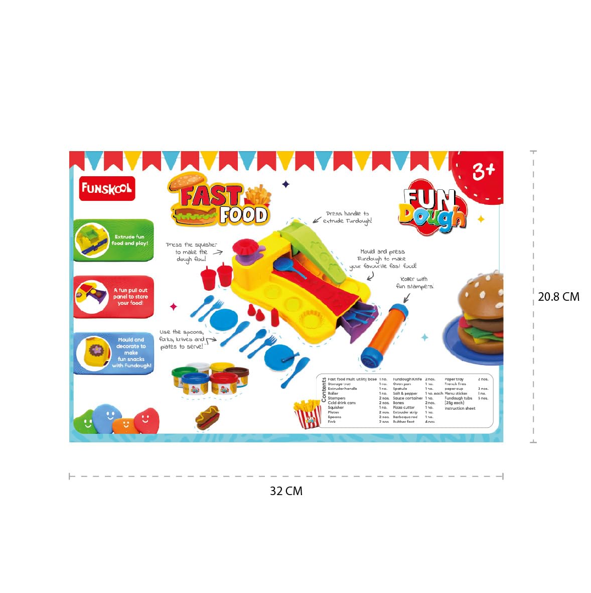 Creative Dough Food Making Playset with Multicolor Dough