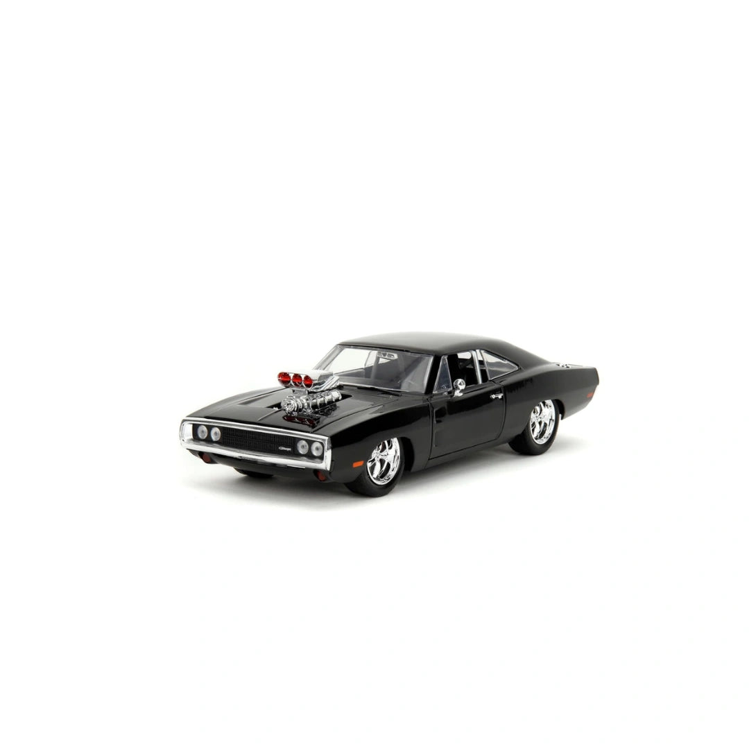 Fast & Furious Dom & Dodge Charger R/T, 1: 24 Scale Black Die-Cast Car with 2.75" Die-Cast Figure (8 Years+) 