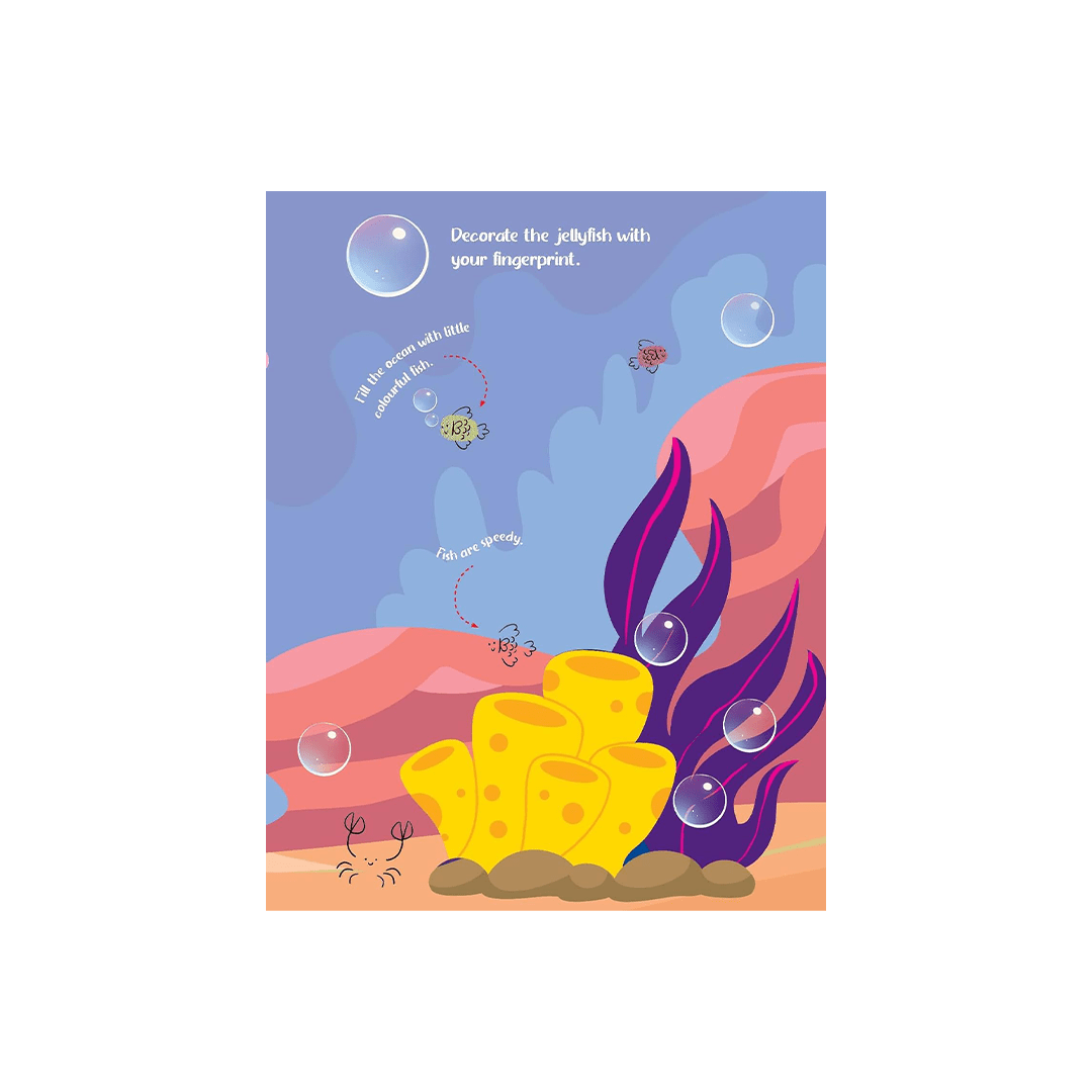 Dreamland Publications Books Dreamland Fingerprint Art Activity Book for Children – Ocean with Thumbprint Gadget (3 Years+)