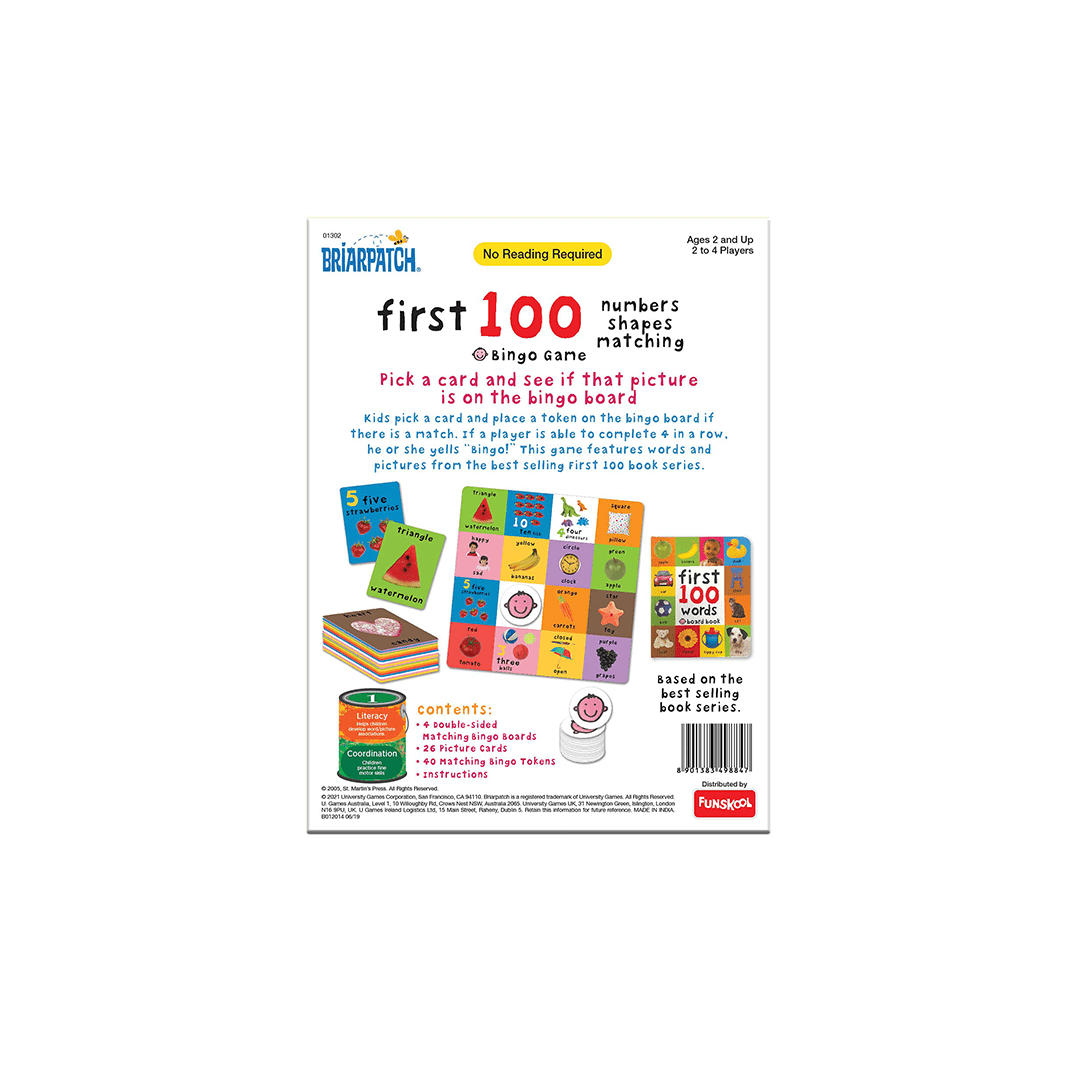 Funskool Toys Funskool First 100 Numbers Shapes Matching Bingo Game (2 Years+)