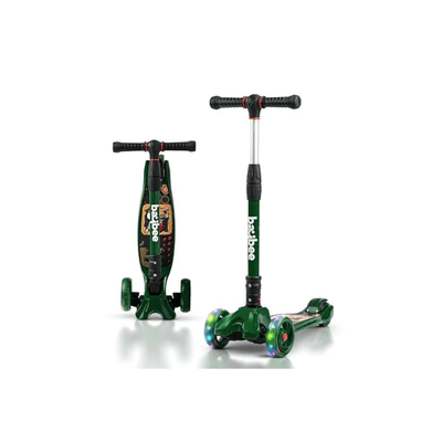 Baybee Ride-ons Baybee Flash Scooter for Kids with Foldable & Height Adjustable Handle & Extra-Wide LED PU Wheels & Brake
