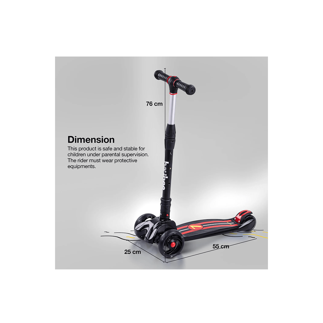 Baybee Ride-ons Baybee Flash Scooter for Kids with Foldable & Height Adjustable Handle & Extra-Wide LED PU Wheels & Brake