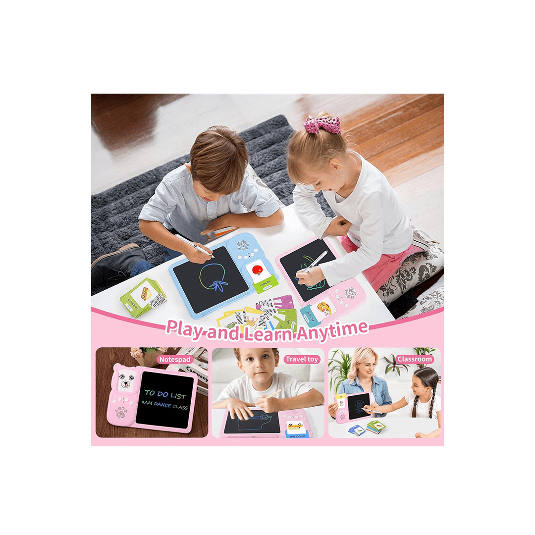 Baan Toys Toys Baan Toys 2 in 1 Talking Flash Cards with LCD Drawing Writing Tablet For Kids (2 Years+)
