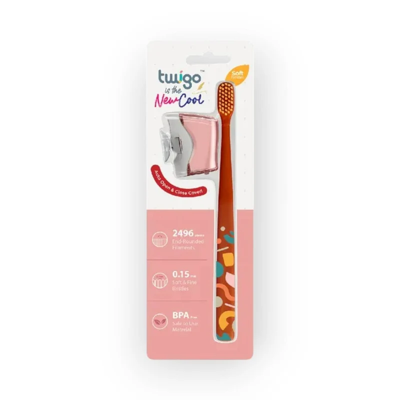 Flipper - Twigo Toothbrush W/ Cover - Flora Pink