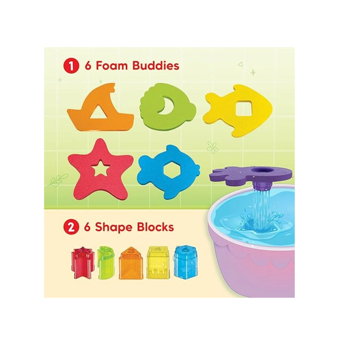 Bath toy set with shape blocks