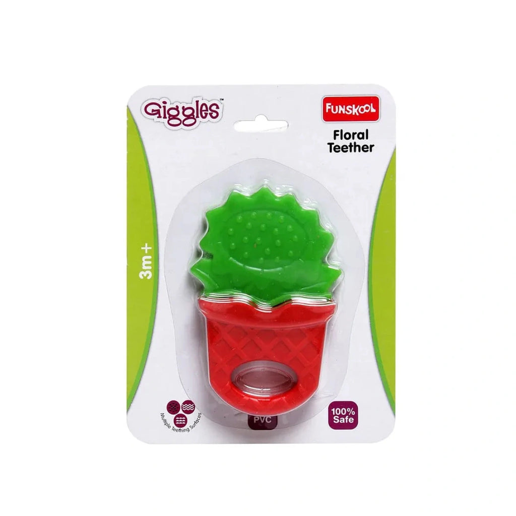 Floral Teether Toy,Plant in Pot Shape BPA-Free Baby Teething Toy