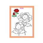Flower colouring book with flower pictures for kids.