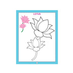 Flower colouring book with flower pictures for kids.