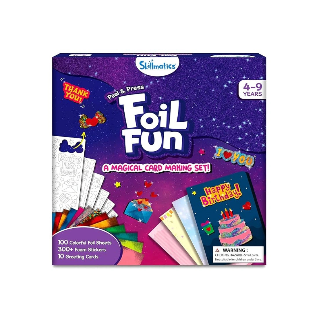  Foil Fun Greeting Cards for Students,Paper Cards,Foam Stickers,Foil Sheets To Improve Creativity,Coordination,Focus,Motor Skills (4-6 years)
