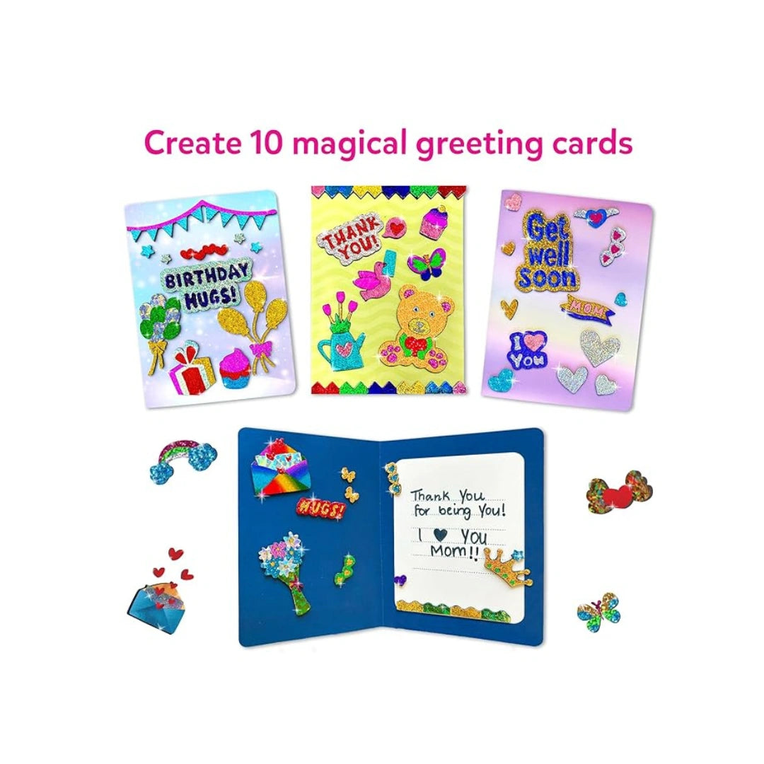  Foil Fun Greeting Cards for Students,Paper Cards,Foam Stickers,Foil Sheets To Improve Creativity,Coordination,Focus,Motor Skills (4-6 years)