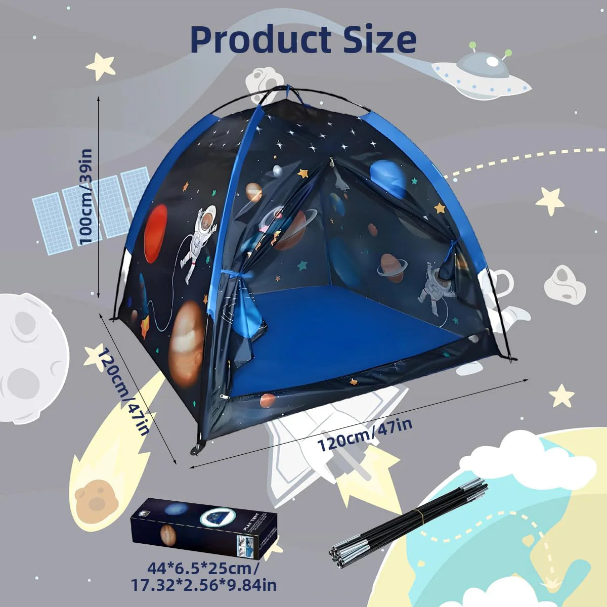 Foldable Indoor Play Tent House for Kids featuring Mesh Roof & Curtain Door 120x120x100cm