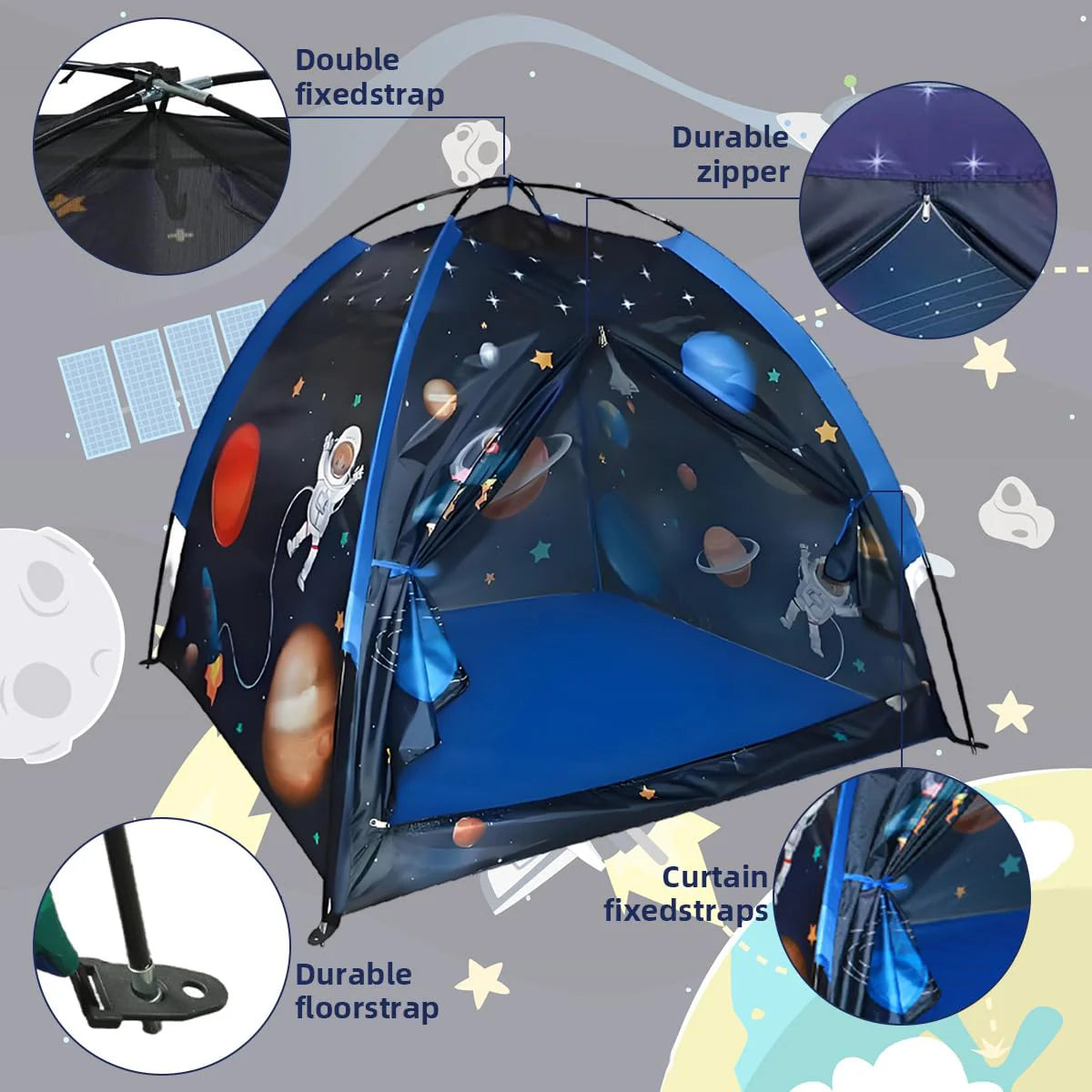 Foldable Indoor Play Tent House for Kids featuring Mesh Roof & Curtain Door 120x120x100cm
