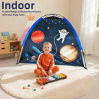 Foldable Indoor Play Tent House for Kids featuring Mesh Roof & Curtain Door 120x120x100cm