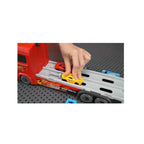 Foldable transport truck toy with 2 mini cars, durable carrier vehicle playset