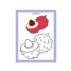 Fruit colouring book with fruit pictures for kids.
